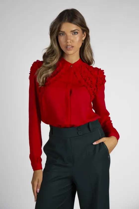 Blusa romântica vermelha Silvina Campos