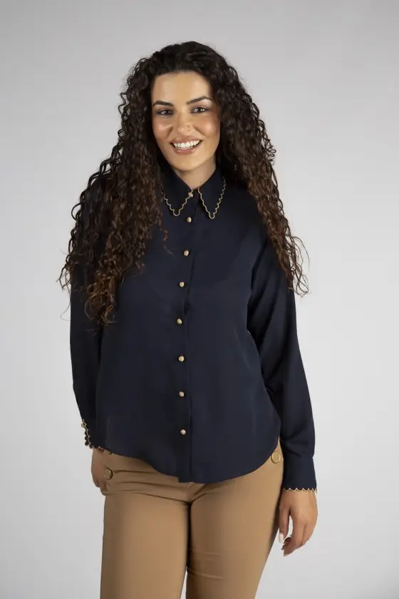 Blusa contrastes dourados Silvina Campos