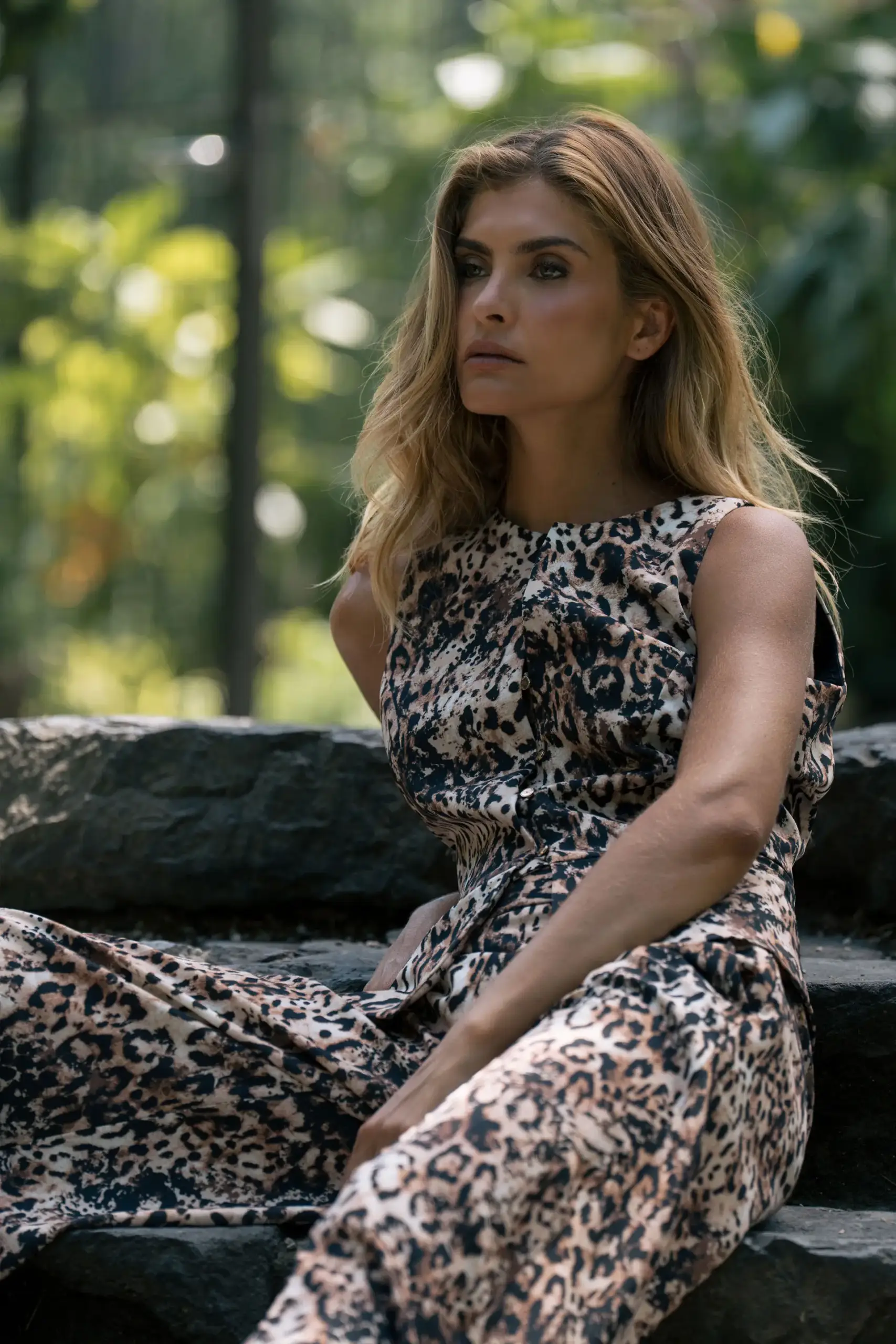 Colete Ferrache peplum com animal print