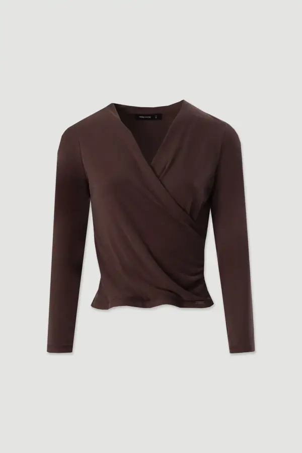 Camisola Ferrache de malha com decote cruzado