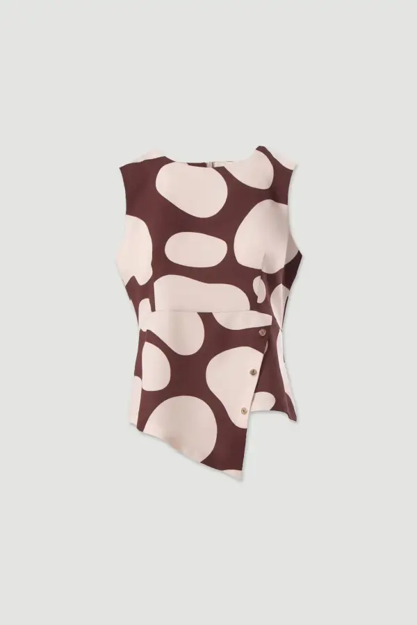 Colete Ferrache assimétrico estampado