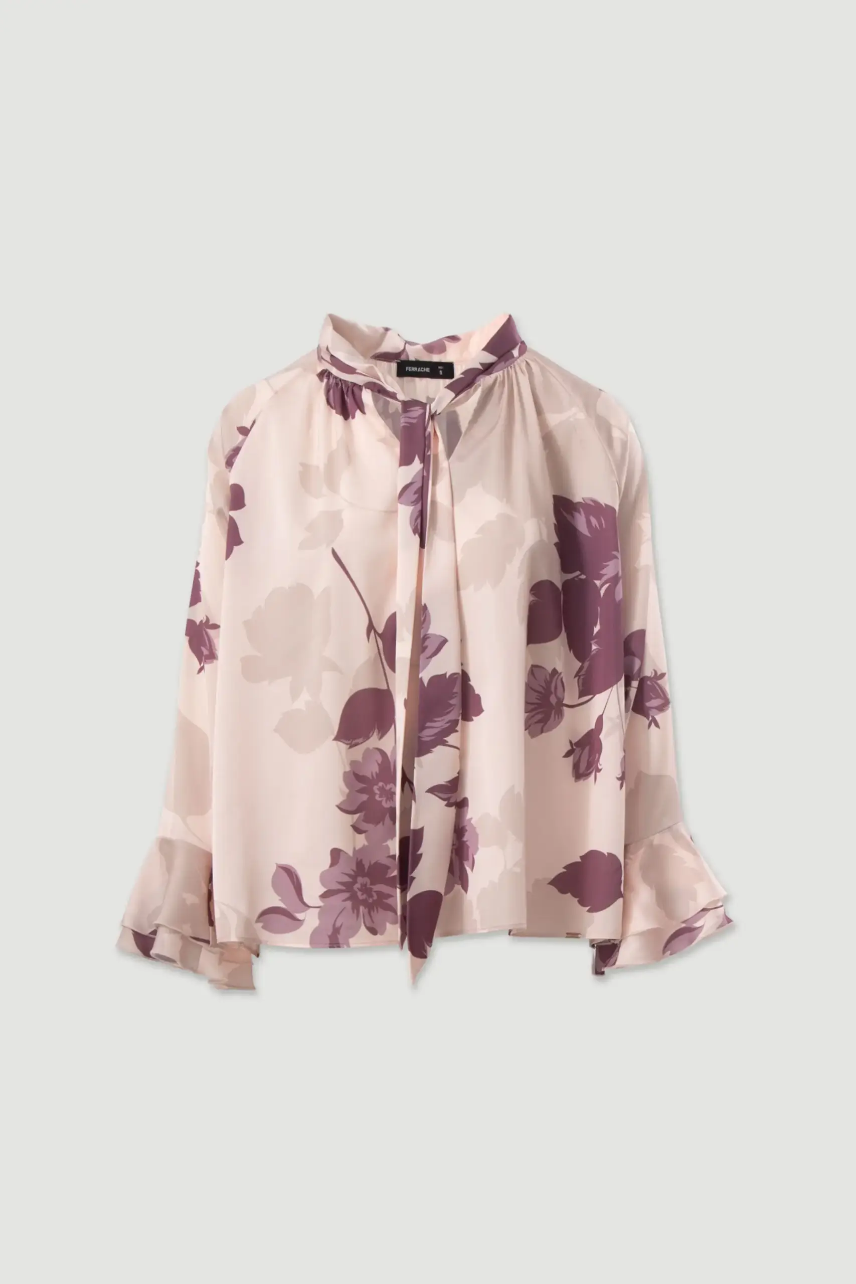 Túnica Ferrache fluida estampada com laçada no decote