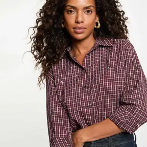 Camisa Morgan xadrez com strass
