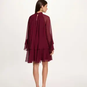 robe courte fluide prune femme vue4 32536311072821258