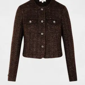 veste ajustee col rond marron fonce femme vue3 32536311040341208